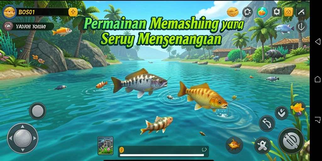 Tampilan gameplay yang menarik dalam permainan memancing.