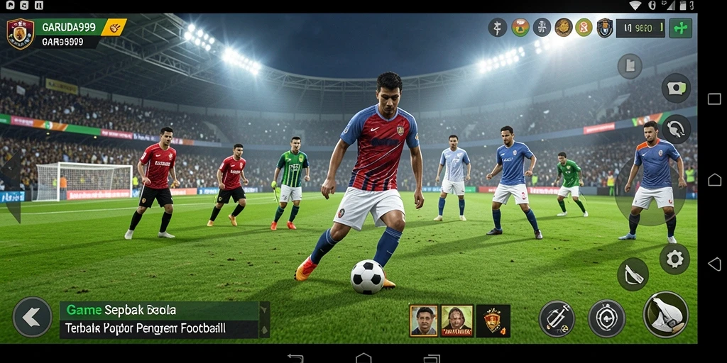 Tampilan gameplay GARUDA999 dengan aksi sepak bola yang mendebarkan.