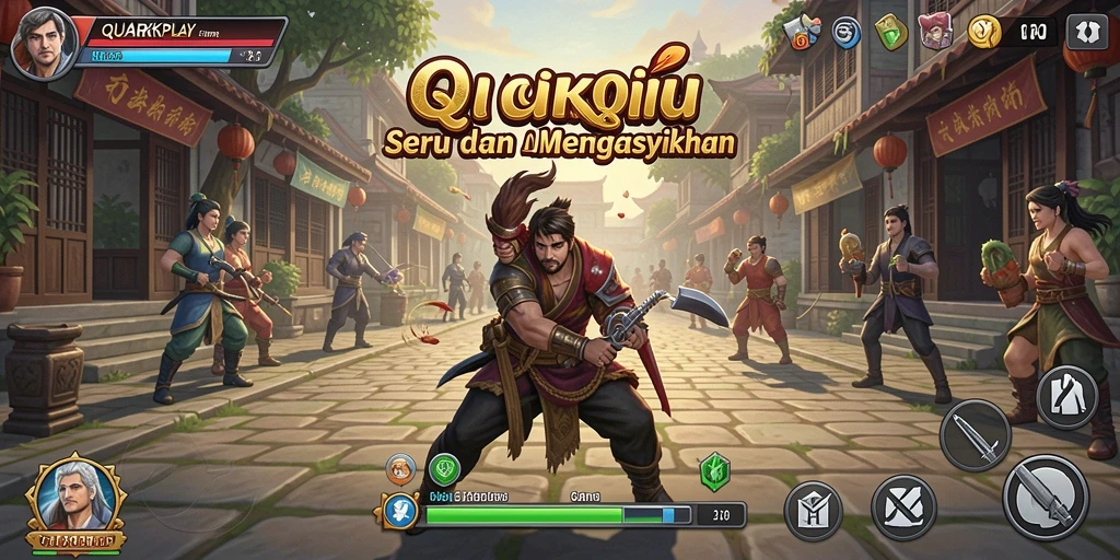 Tampilan gameplay QiuQiu yang menarik dan dinamis.