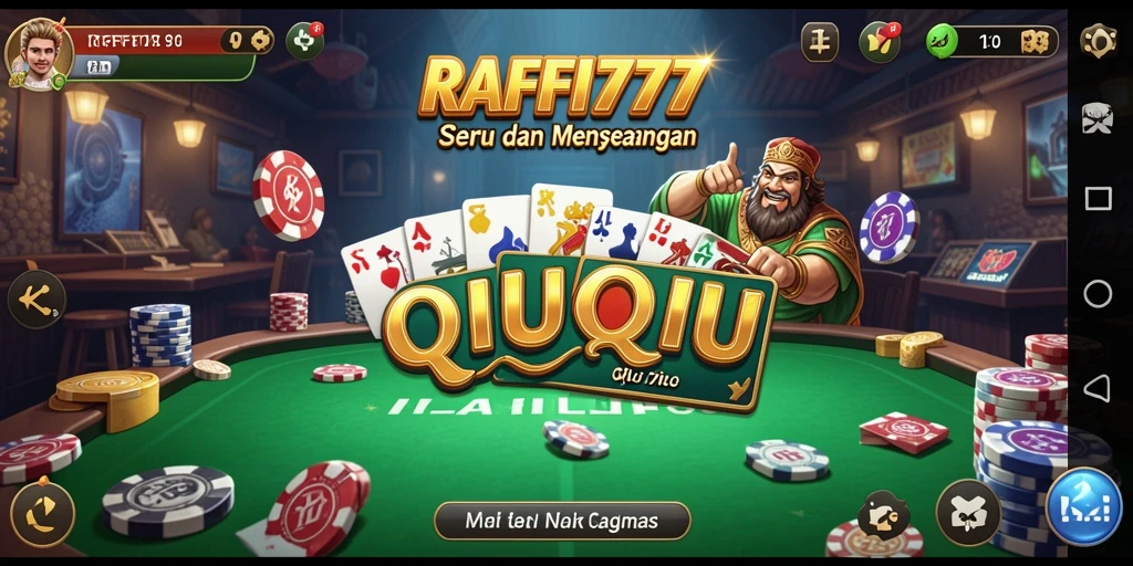 Screenshot utama RAFFI777 menampilkan gameplay QiuQiu yang menarik.