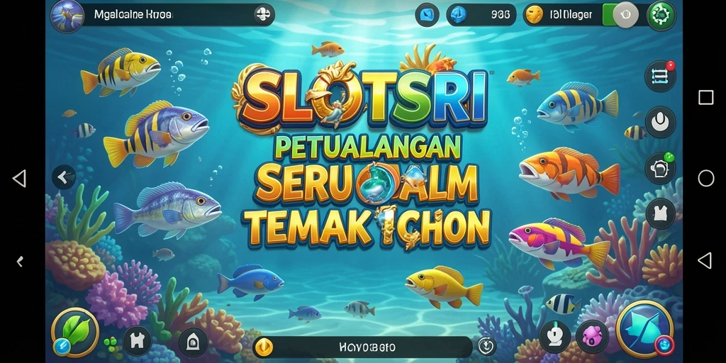 Screenshot gameplay SLOTSRI menampilkan aksi tembak ikan yang mendebarkan.