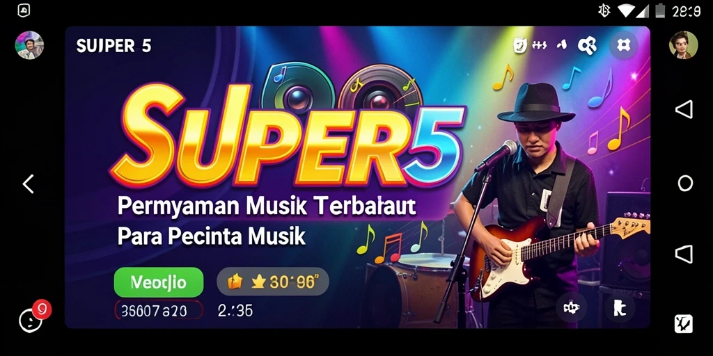 Tampilan gameplay SUPER5 yang menarik dengan alunan musik menghibur.