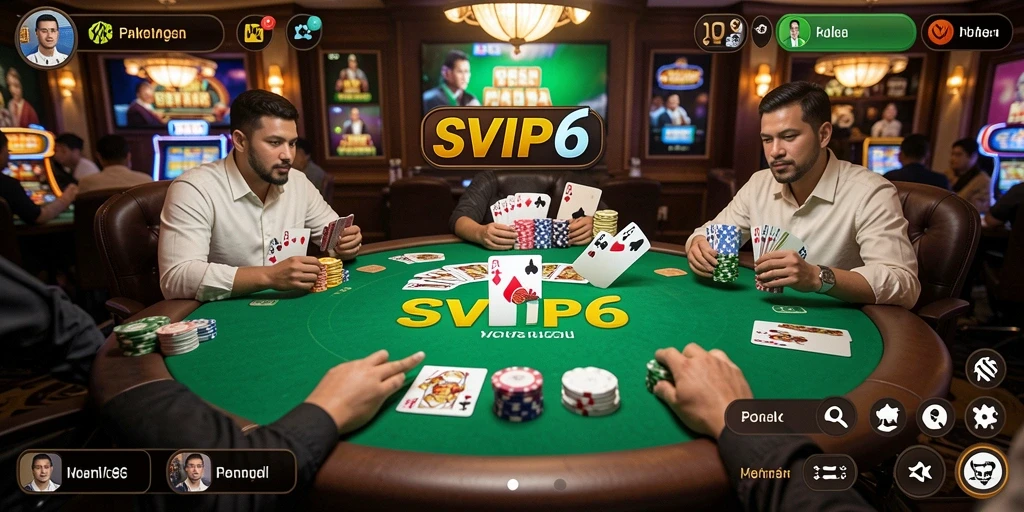 Tampilan gameplay SVIP6 yang menarik dan seru saat bermain Poker.