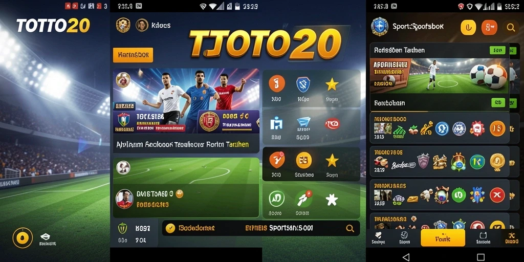 Screenshot utama TOTO20 menampilkan antarmuka sportsbook yang menarik.